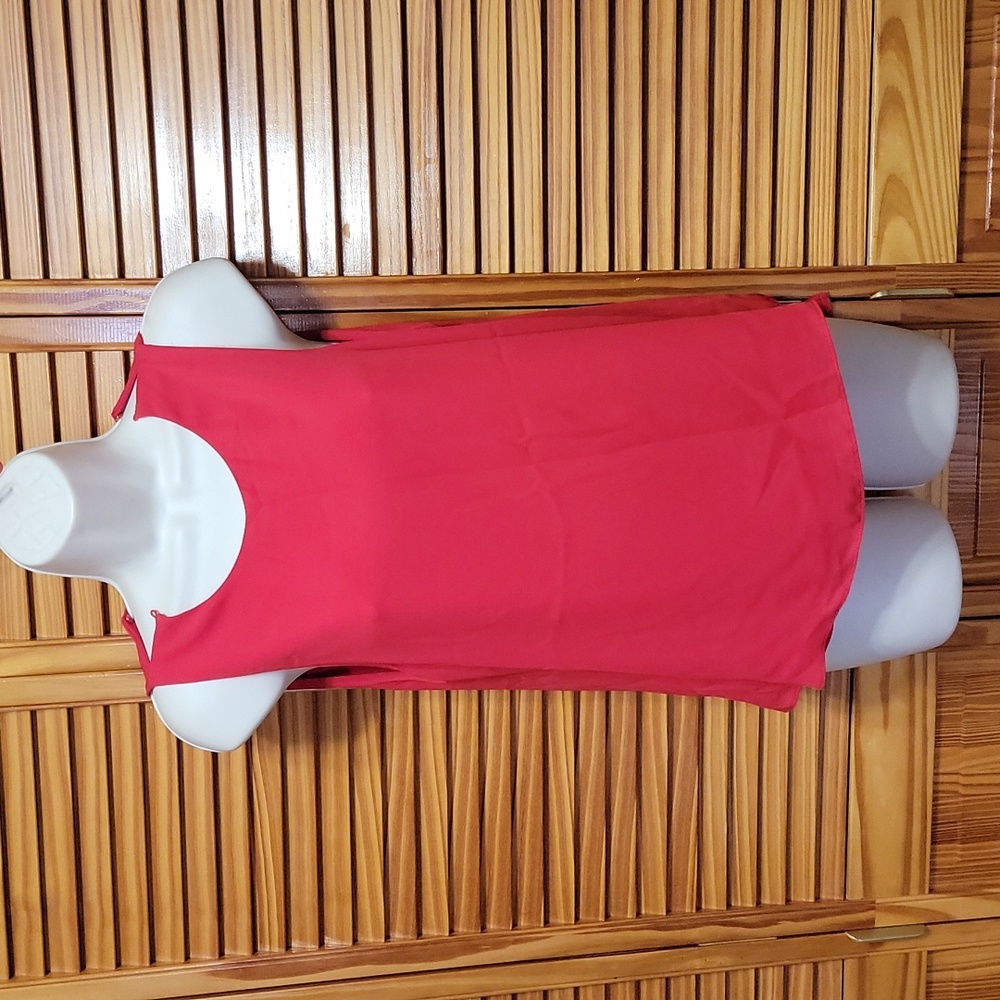 Zara Cut out Shoulder Detail Flowy Back  Red Orangy Top sz Small